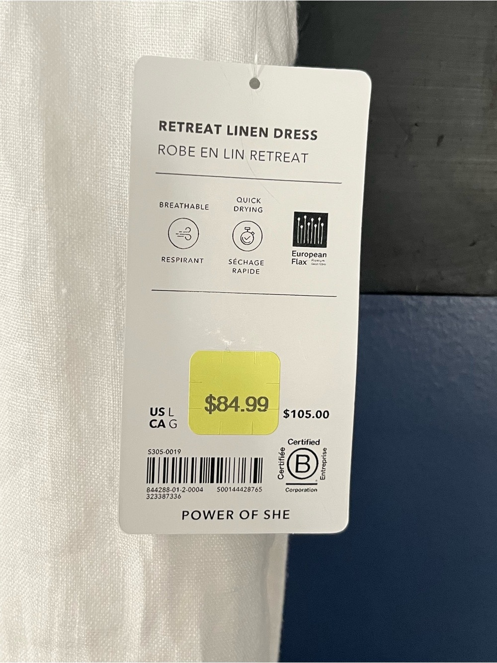 Athleta White Sleeveless Retreat Linen Dress NWT - Picture 6 of 6